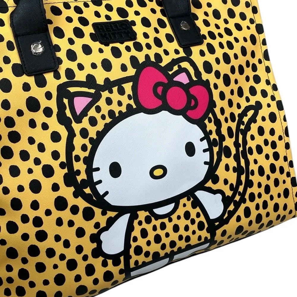Hello Kitty Cheetah Tote Bag 3 Pc Set Crossbody Purse NWT